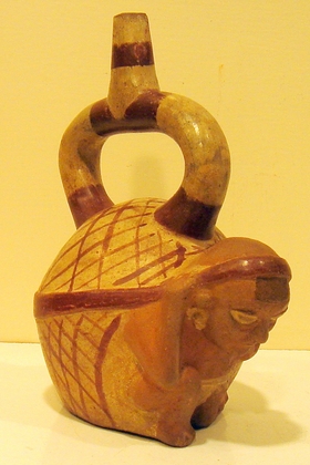 Mochica IV-V Vessel - Cargedor with Net