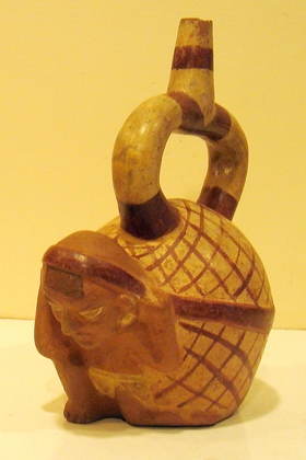 Mochica IV-V Vessel - Cargedor with Net